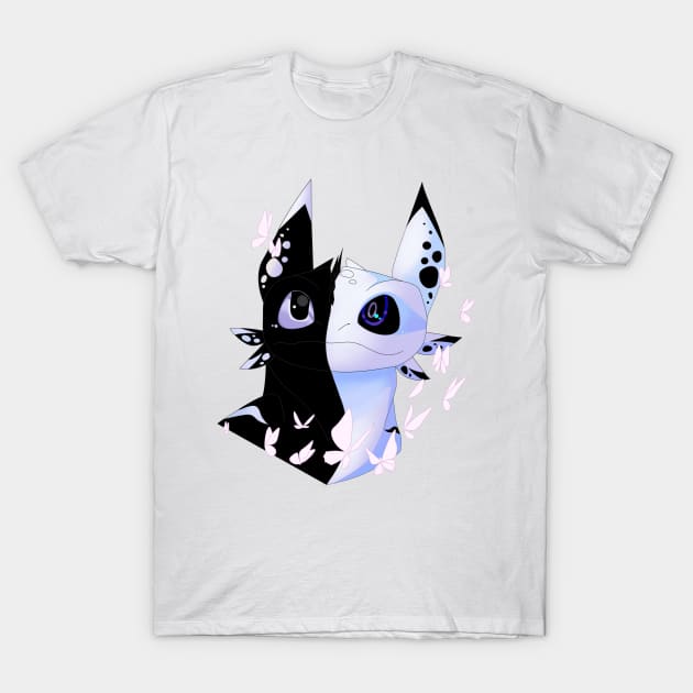 Toothless & Light fury, fanart How to train your dragon, dragon head T-Shirt by PrimeStore